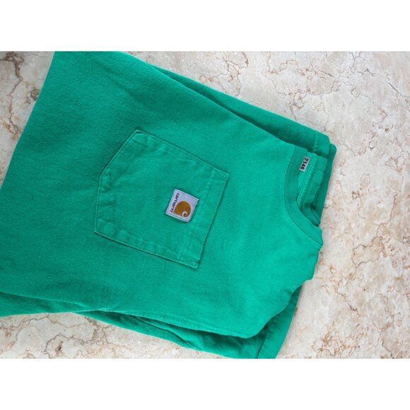 Carhartt Mens Loose Fit Pocket T-Shirt Green Size L Tall 100% Cotton Casual - Picture 8 of 11
